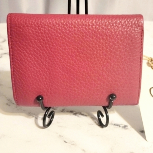 NWT HOBO Sangria 'Robin' Velvet Pebbled Hide Leather Tri-Fold Wallet - Picture 6 of 9